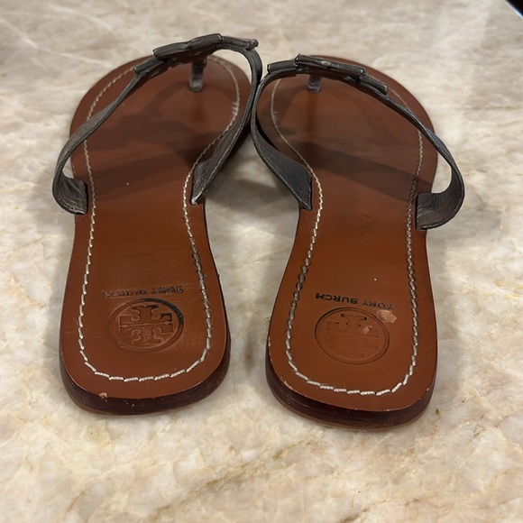 Tory Burch Moore Sandals metallic pewter size 9 - Picture 4 of 9